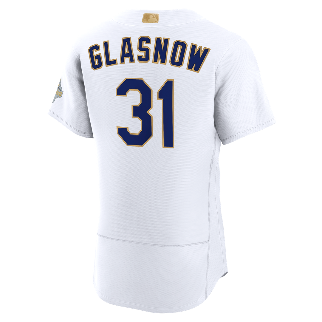 Los Angeles Dodgers Tyler Glasnow Nike 2026 Gold Collection Authentic Jersey - White MLB Team Jersey Baseball Fan Apparel
