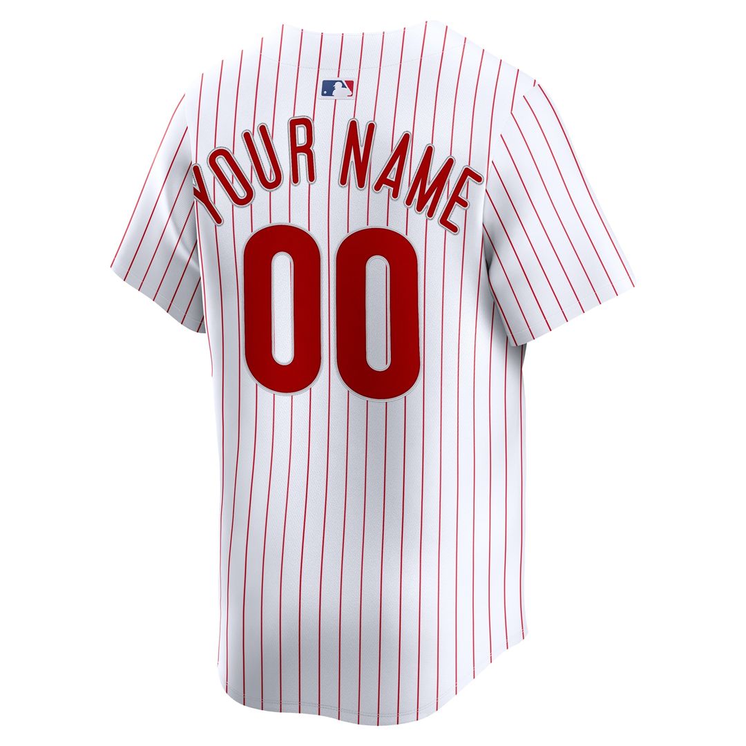 Philadelphia Phillies Nike Home Limited Custom Jersey - White MLB Team Jersey Baseball Fan Apparel