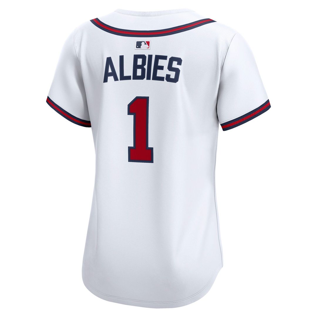 Atlanta Braves Ozzie Albies Nike Women's Home Limited Player Jersey - White MLB Team Jersey Baseball Fan Apparel