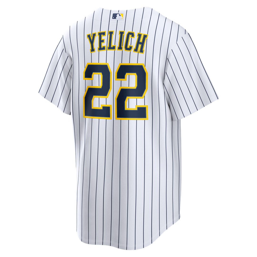 Milwaukee Brewers Christian Yelich Nike Alternate Replica Jersey - White MLB Team Jersey Baseball Fan Apparel