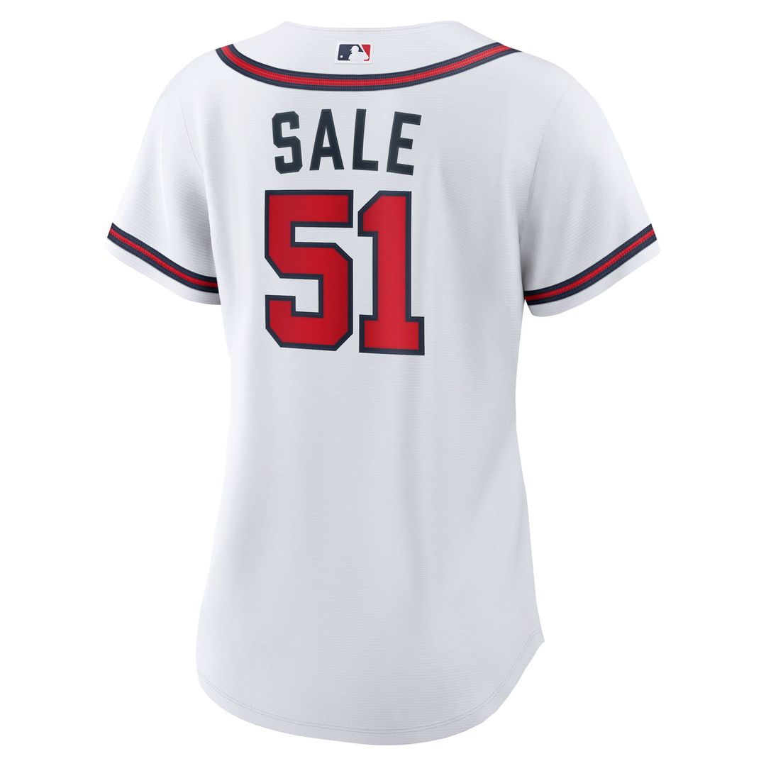 Atlanta Braves Chris Sale Nike Women's Home Replica Jersey - White MLB Team Jersey Baseball Fan Apparel