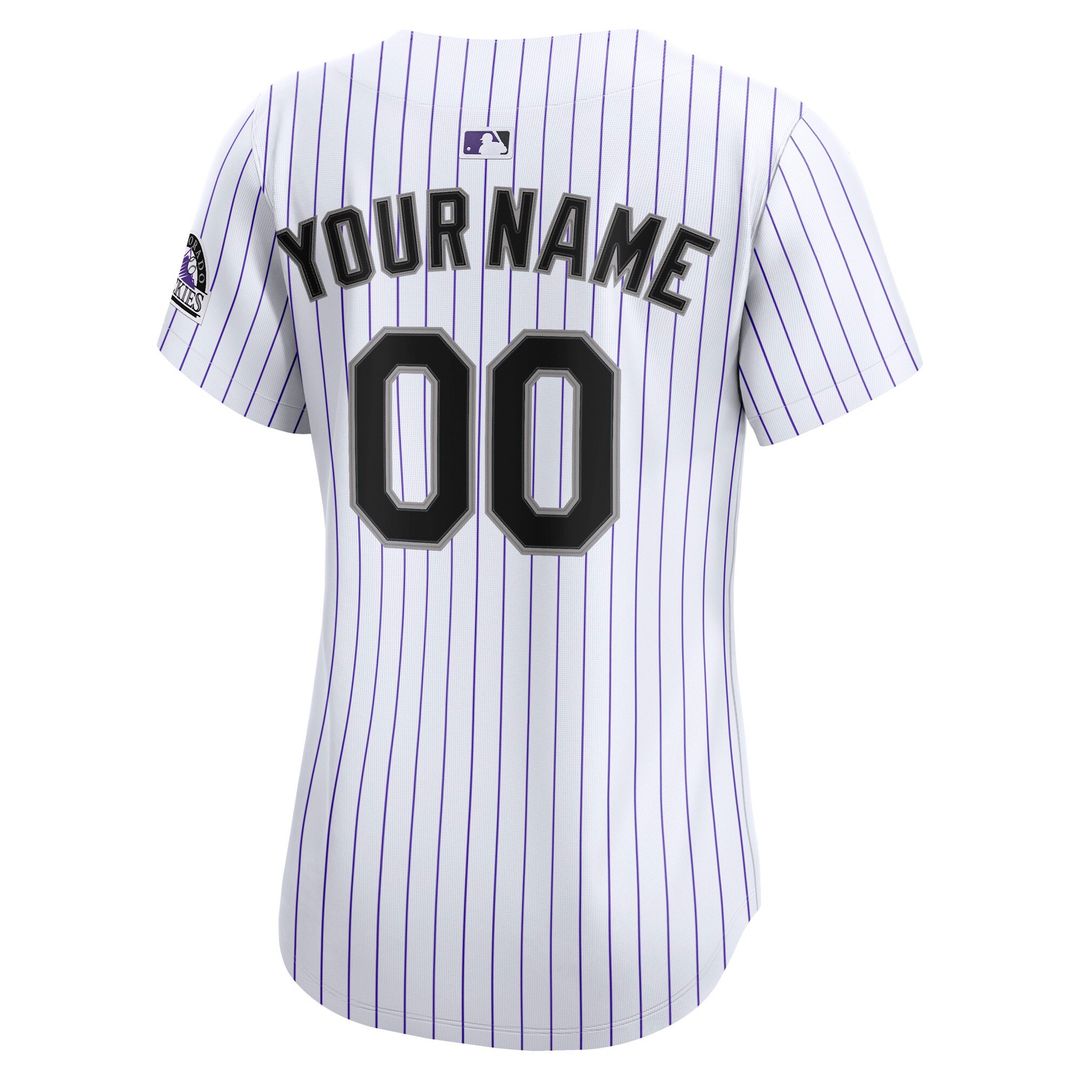 Colorado Rockies Nike Women's Home Limited Custom Jersey - White MLB Team Jersey Baseball Fan Apparel
