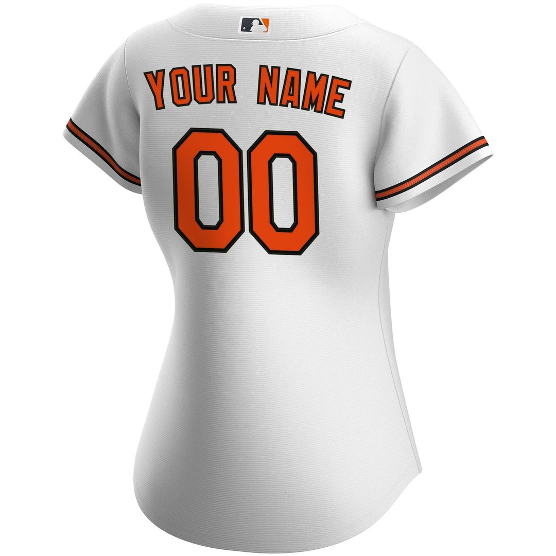 Baltimore Orioles Nike Women's Home Replica Custom Jersey - White MLB Team Jersey Baseball Fan Apparel