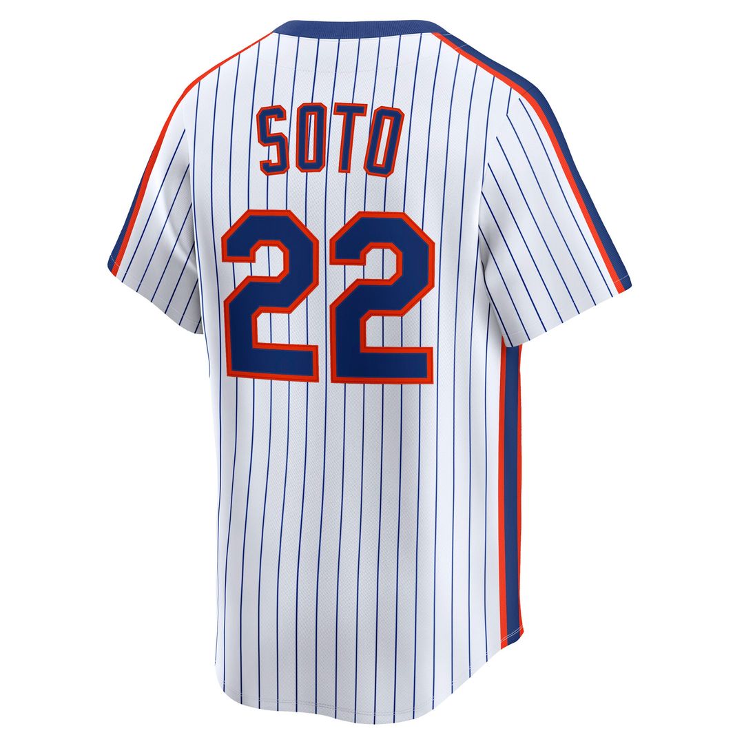New York Mets Juan Soto Nike Cooperstown Limited 40th Anniversary Jersey - White MLB Team Jersey Baseball Fan Apparel