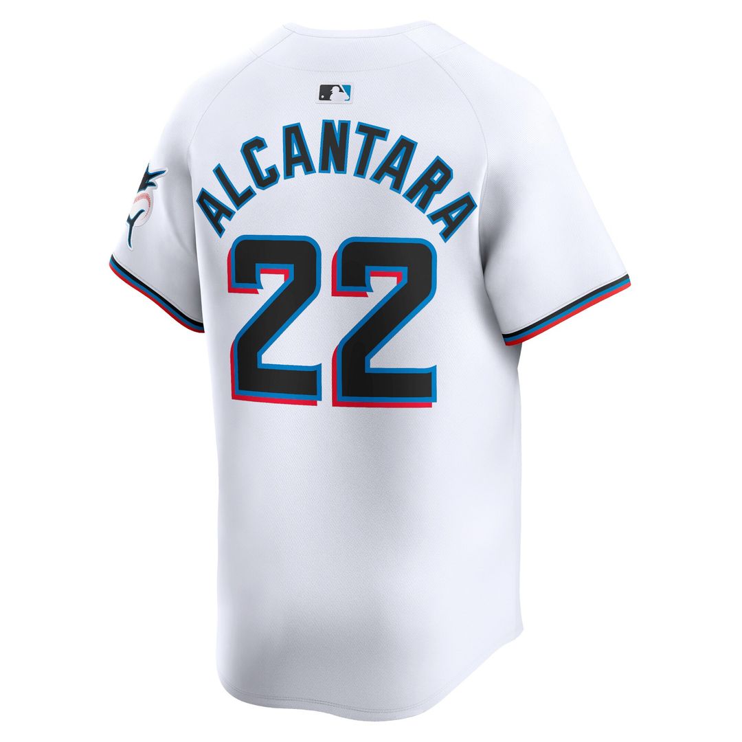 Miami Marlins Sandy Alcantara Nike Home Limited Player Jersey - White MLB Team Jersey Baseball Fan Apparel