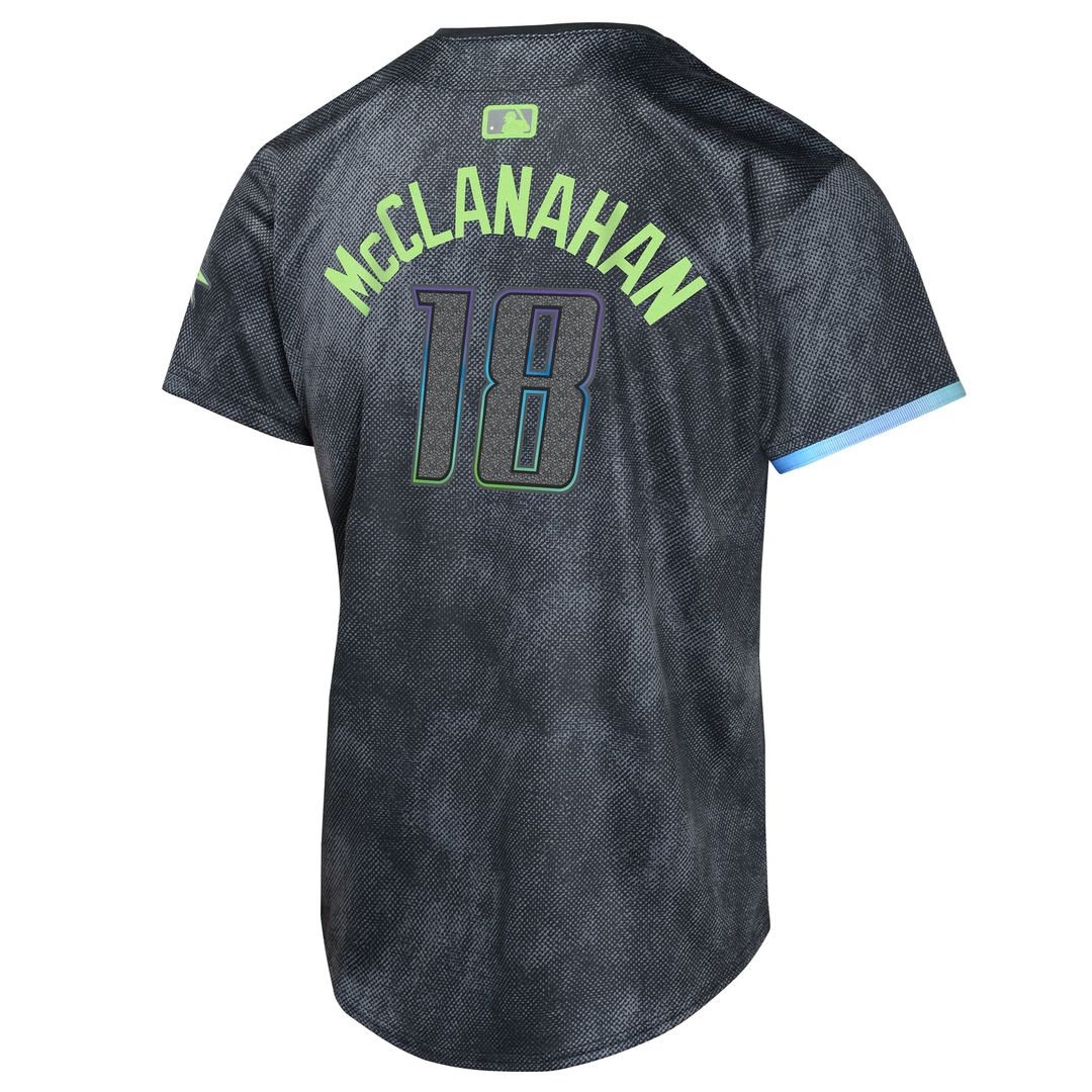 Tampa Bay Rays Shane McClanahan Nike Youth 2024 City Connect Limited Player Jersey - Charcoal MLB Team Jersey Baseball Fan Apparel