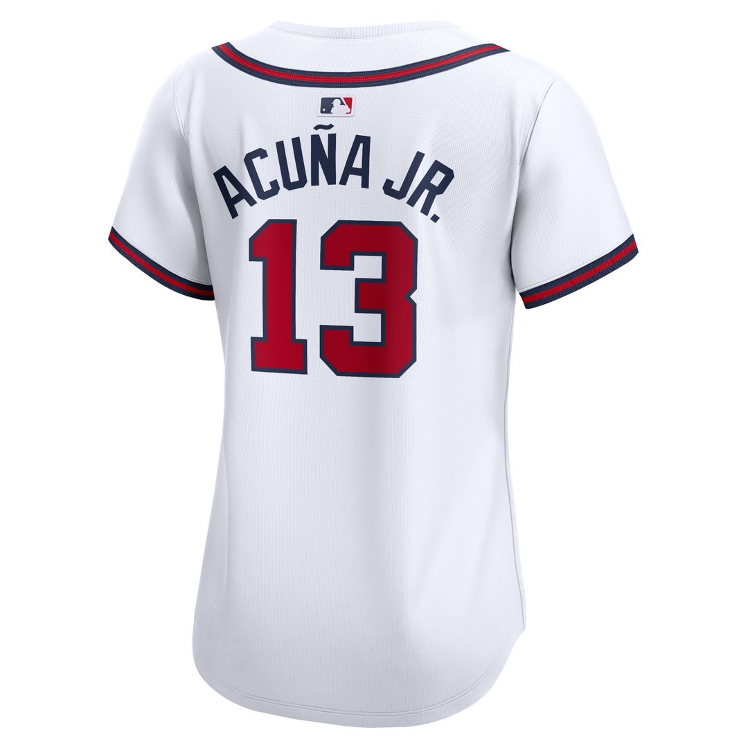 Atlanta Braves Ronald Acuna Nike Women's Home Limited Player Jersey - White MLB Team Jersey Baseball Fan Apparel