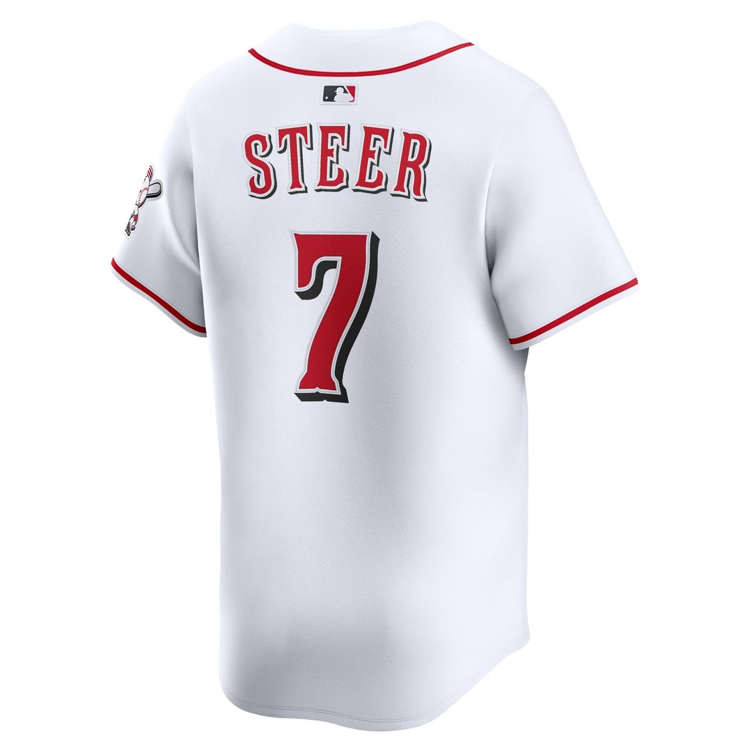 Cincinnati Reds Spencer Steer Nike Home Limited Player Jersey - White MLB Team Jersey Baseball Fan Apparel