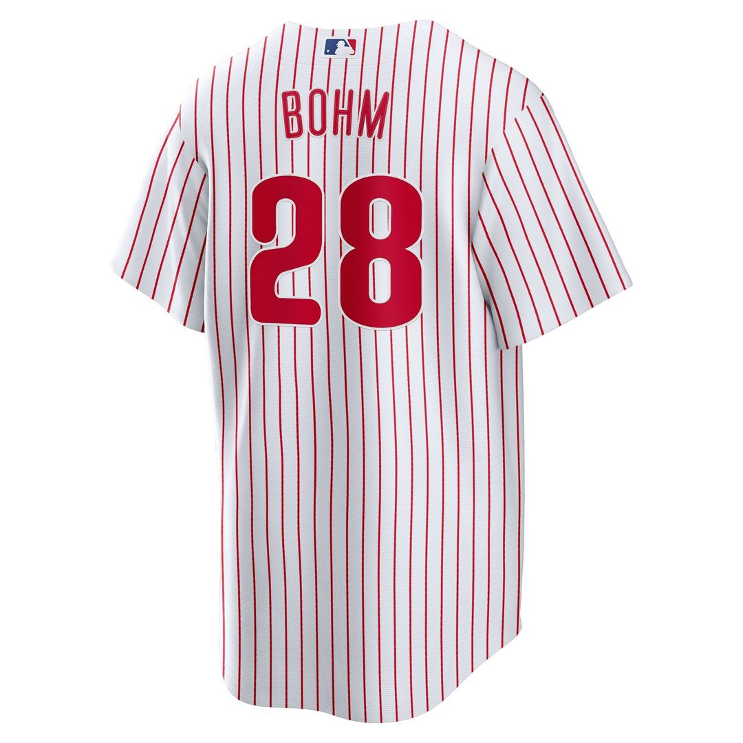 Philadelphia Phillies Alec Bohm Nike Home Replica Jersey - White MLB Team Jersey Baseball Fan Apparel
