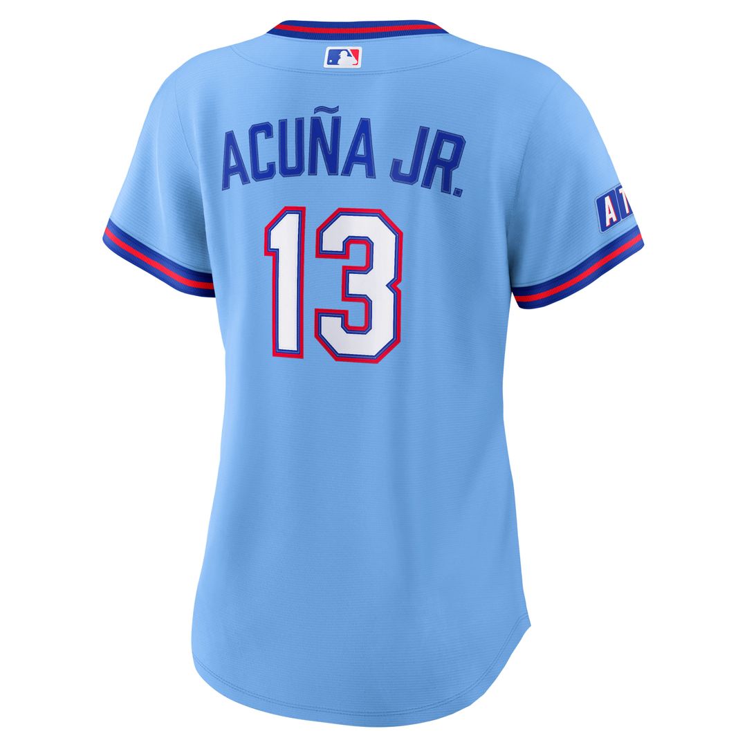 Atlanta Braves Ronald Acuña Jr. Nike Women's 2026 City Connect Stadium Jersey - Powder Blue MLB Team Jersey Baseball Fan Apparel
