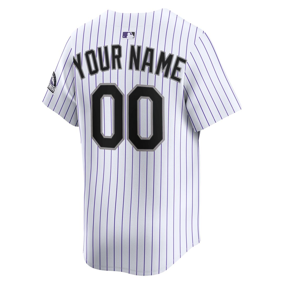 Colorado Rockies Nike Youth Home Custom Limited Jersey - White MLB Team Jersey Baseball Fan Apparel