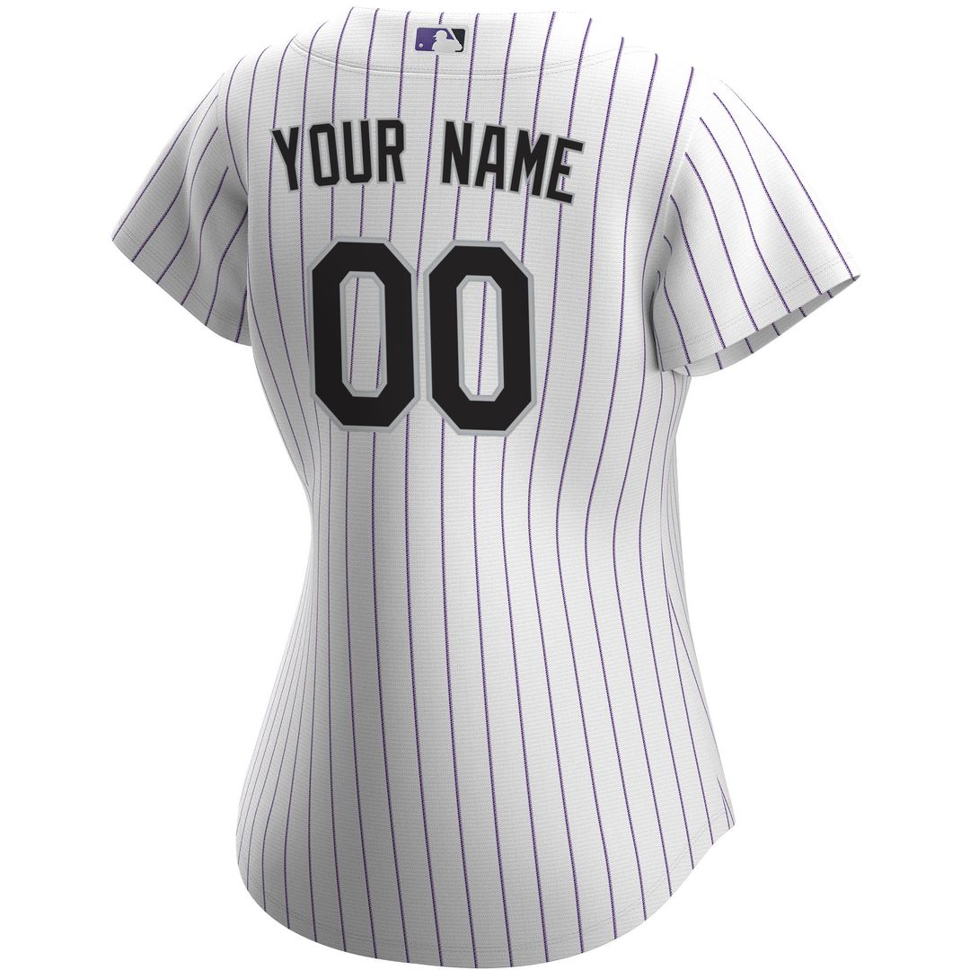 Colorado Rockies Nike Women's Home Replica Custom Jersey - White MLB Team Jersey Baseball Fan Apparel