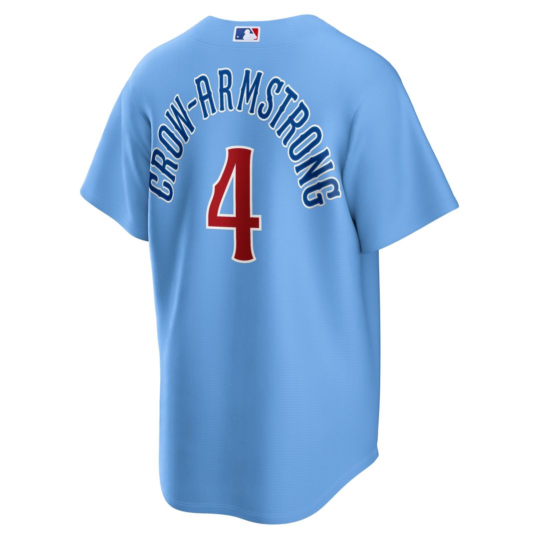 Chicago Cubs Pete Crow - Armstrong Nike Alternate Replica Jersey - Light Blue MLB Team Jersey Baseball Fan Apparel