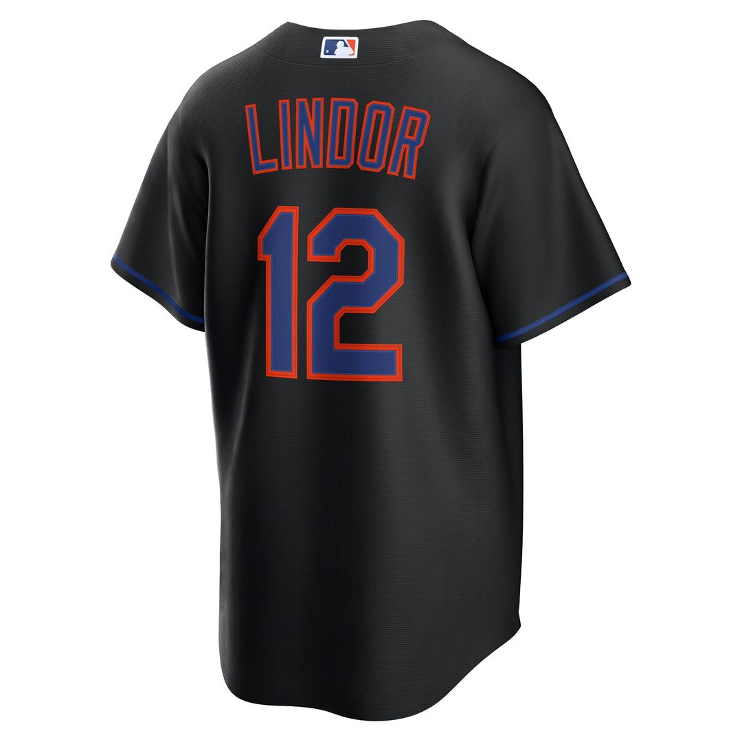 New York Mets Francisco Lindor Nike Alternate Replica Jersey - Black MLB Team Jersey Baseball Fan Apparel