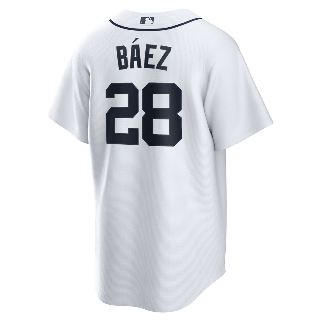 Detroit Tigers Javier Baez Nike Home Replica Player Jersey - White MLB Team Jersey Baseball Fan Apparel