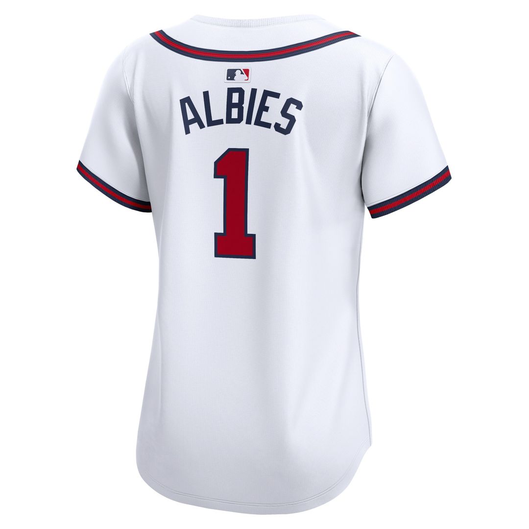 Atlanta Braves Ozzie Albies Nike Women's Home Limited Player Jersey - White MLB Team Jersey Baseball Fan Apparel