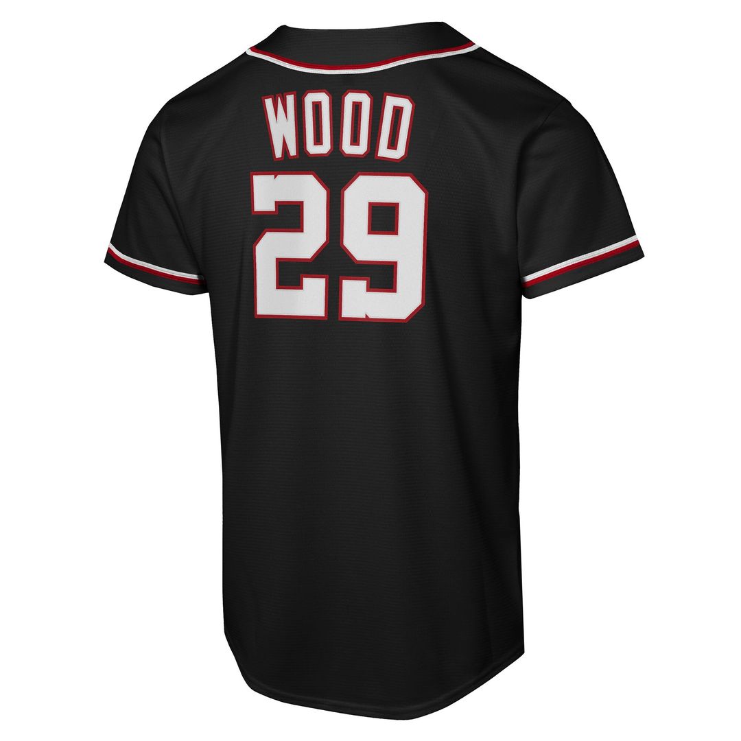 Washington Nationals James Wood Nike Youth Fashion Replica Player Jersey - Black MLB Team Jersey Baseball Fan Apparel