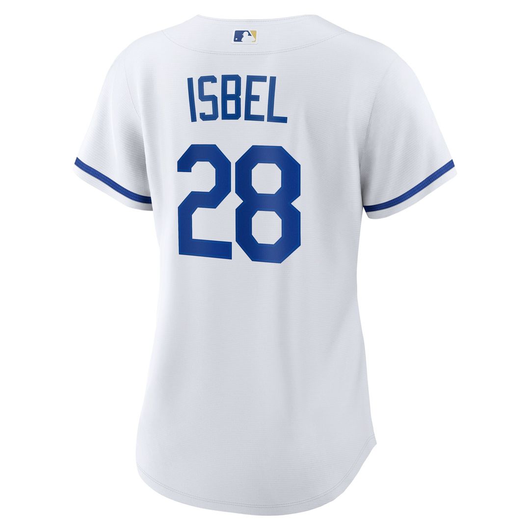 Kansas City Royals Kyle Isbel Nike Women's Home Replica Jersey - White MLB Team Jersey Baseball Fan Apparel