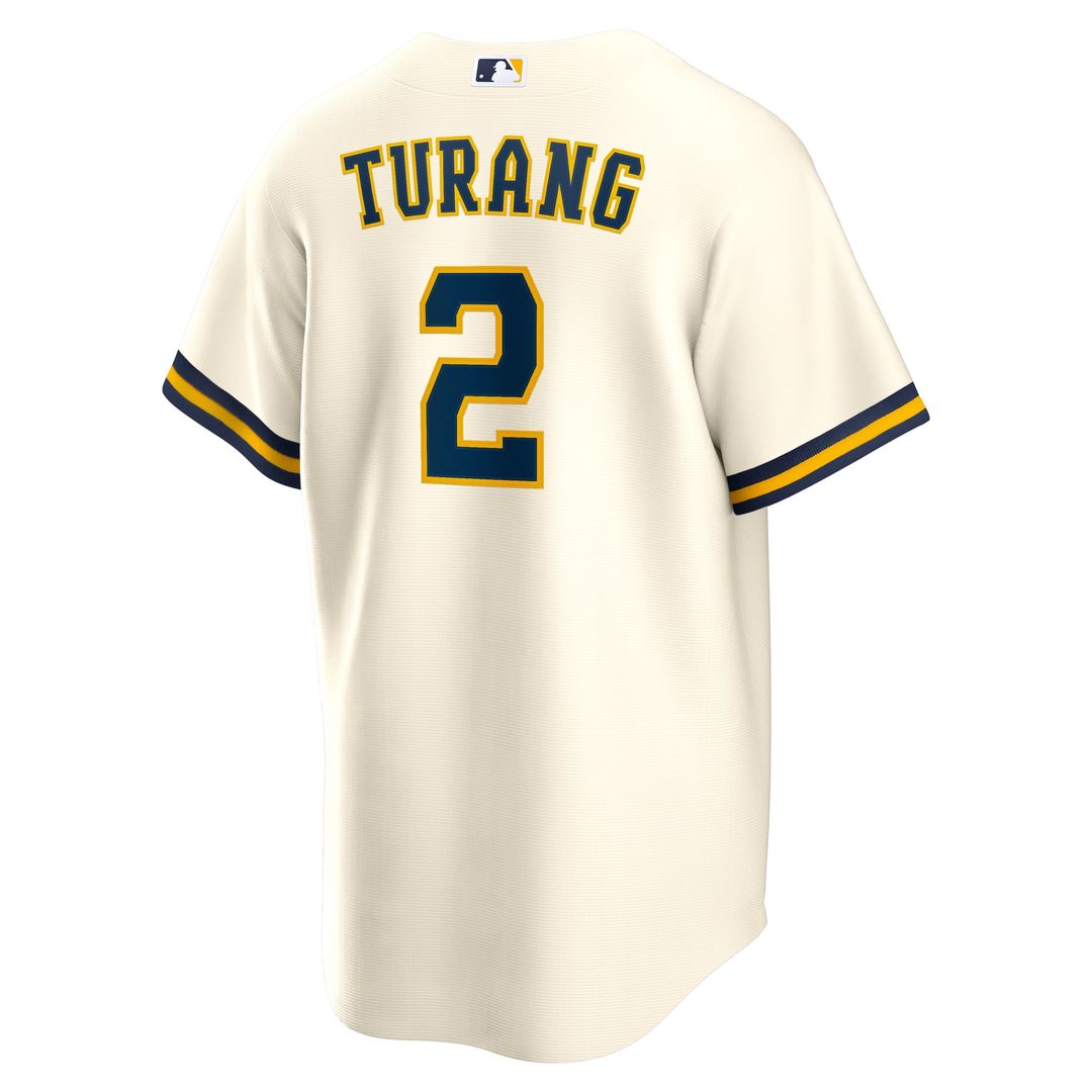 Milwaukee Brewers Brice Turang Nike Home Replica Jersey - Cream MLB Team Jersey Baseball Fan Apparel