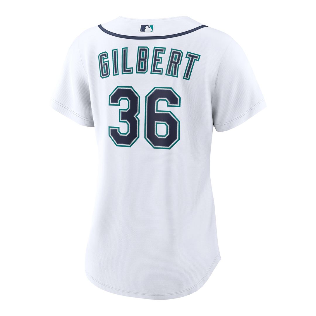 Seattle Mariners Logan Gilbert Nike Women's Home Replica Jersey - White MLB Team Jersey Baseball Fan Apparel