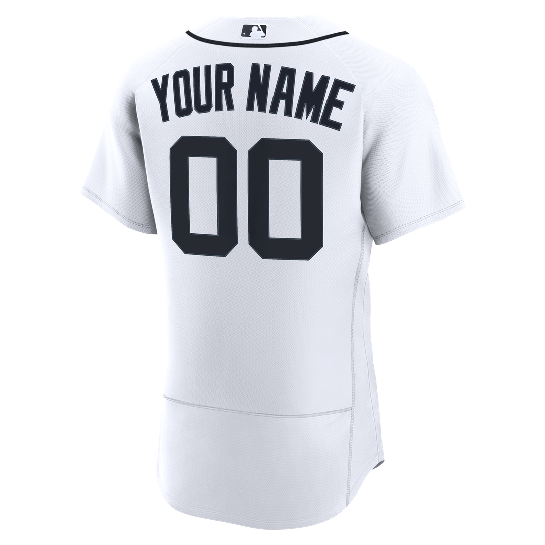 Detroit Tigers Nike Home Authentic Custom Jersey - White MLB Team Jersey Baseball Fan Apparel