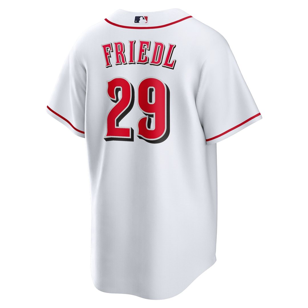 Cincinnati Reds TJ Friedl Nike Home Replica Jersey - White MLB Team Jersey Baseball Fan Apparel