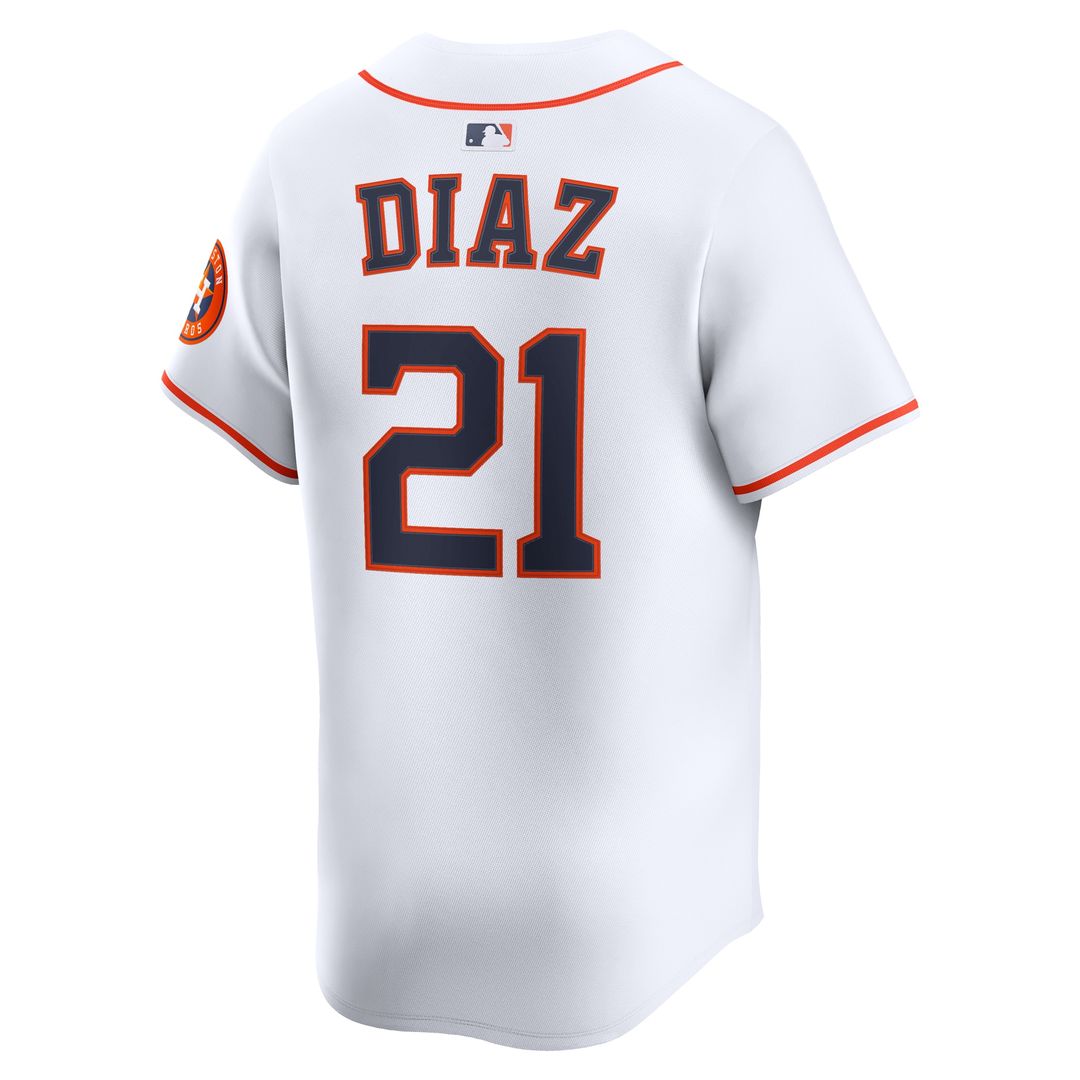 Houston Astros Yainer Diaz Nike Home Limited Player Jersey - White MLB Team Jersey Baseball Fan Apparel