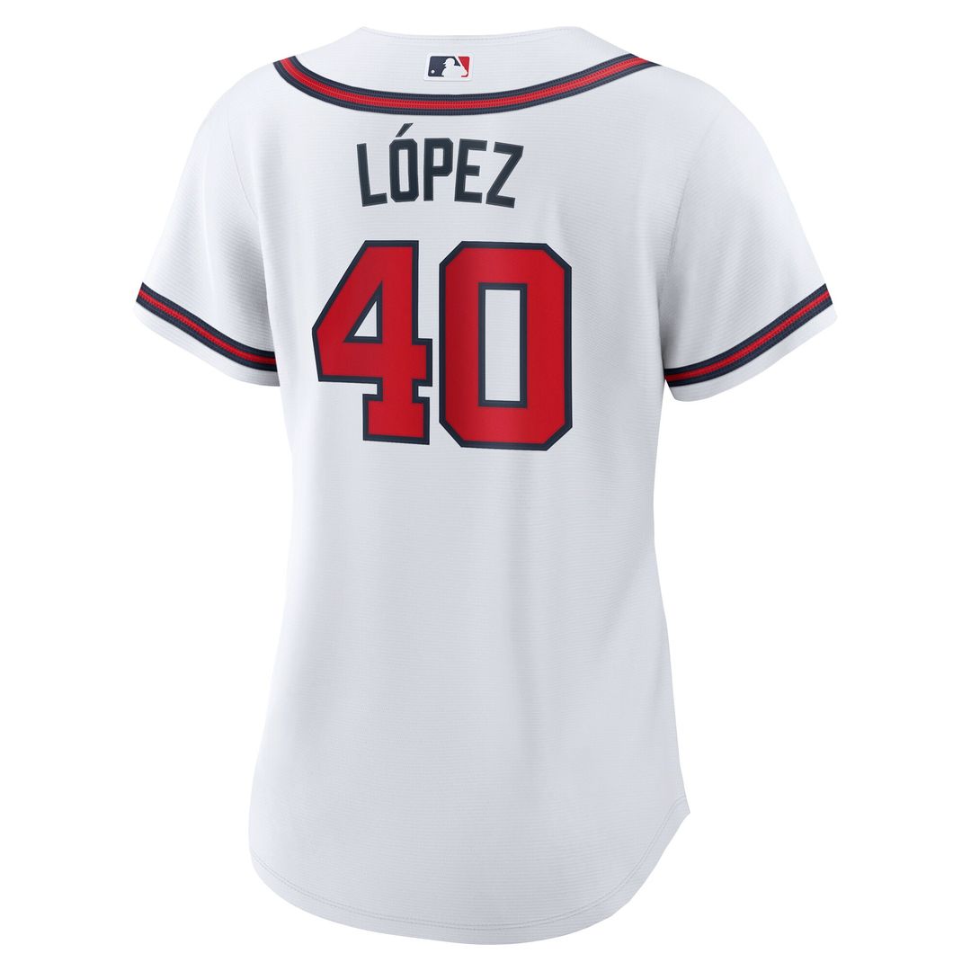 Atlanta Braves Reynaldo Lopez Nike Women's Home Replica Jersey - White MLB Team Jersey Baseball Fan Apparel