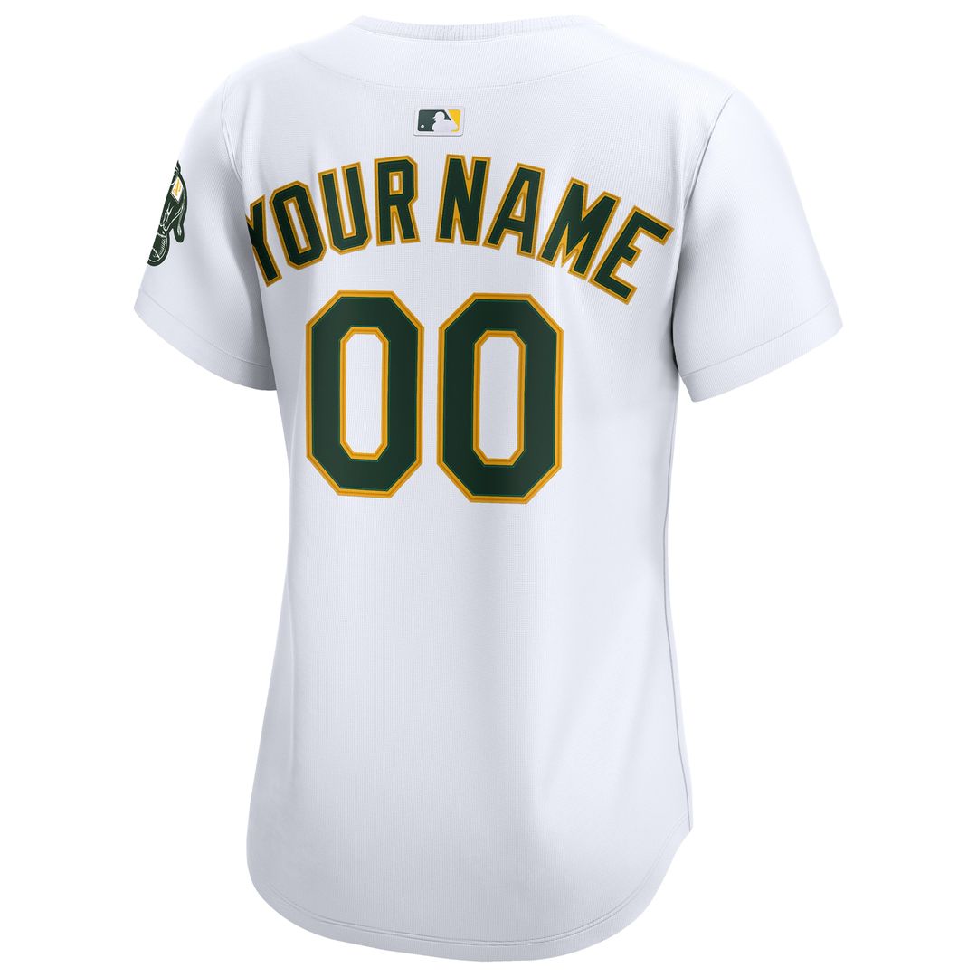 Athletics Nike Women's Home Limited Custom Jersey - White MLB Team Jersey Baseball Fan Apparel