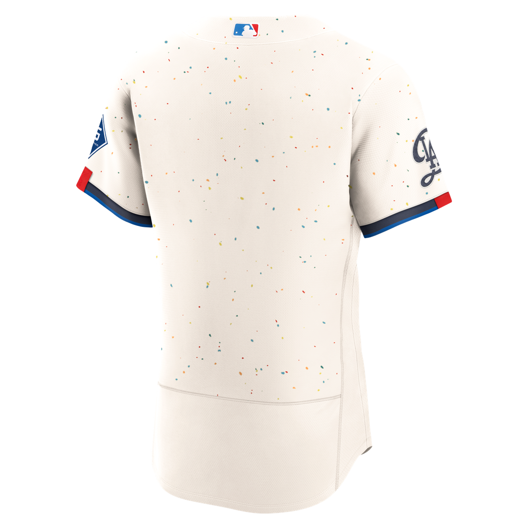 Los Angeles Dodgers Nike City Connect Authentic Sponsor Patch Jersey - Cream MLB Team Jersey Baseball Fan Apparel
