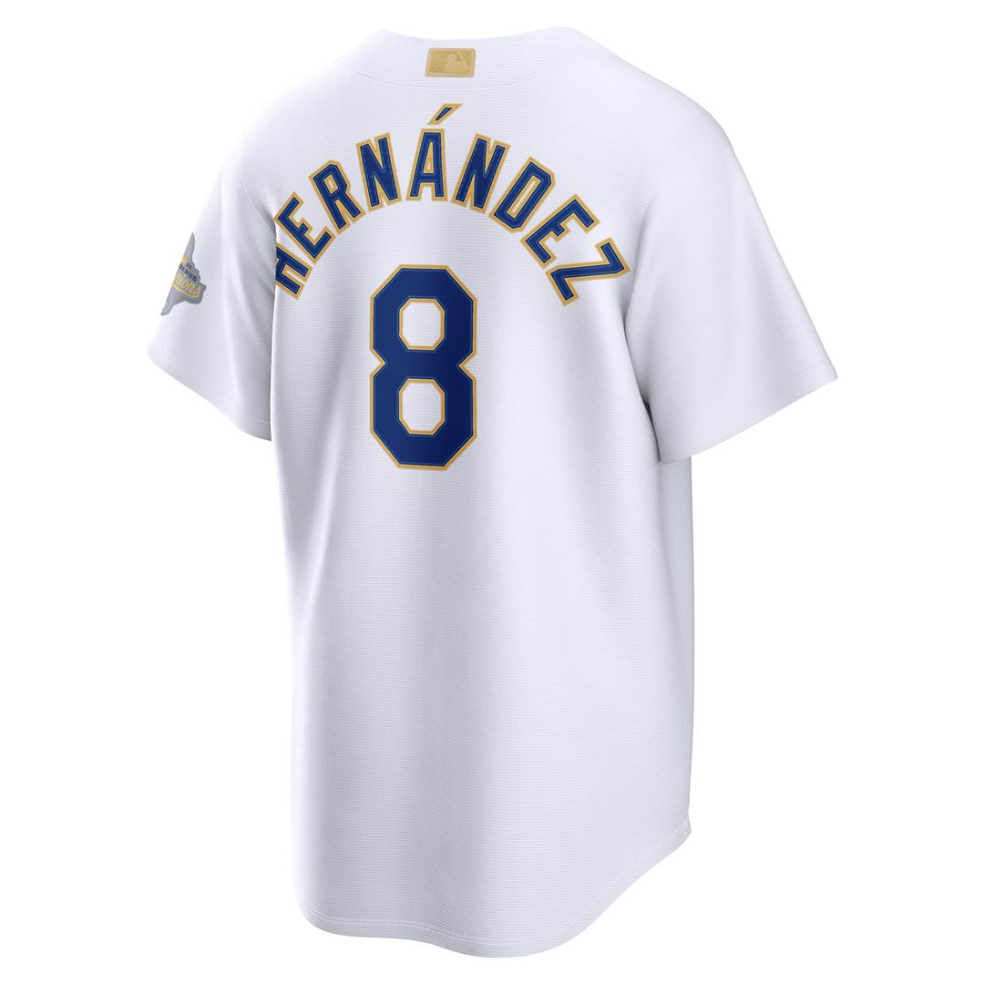 Los Angeles Dodgers Enrique Hernández Nike 2026 Gold Collection Stadium Jersey - White MLB Team Jersey Baseball Fan Apparel