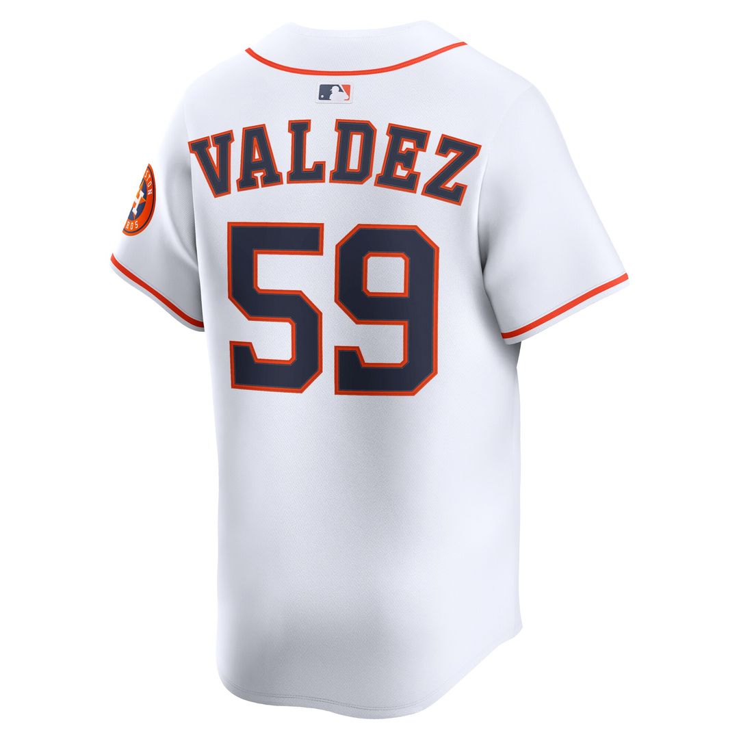 Houston Astros Framber Valdez Nike Home Limited Player Jersey - White MLB Team Jersey Baseball Fan Apparel