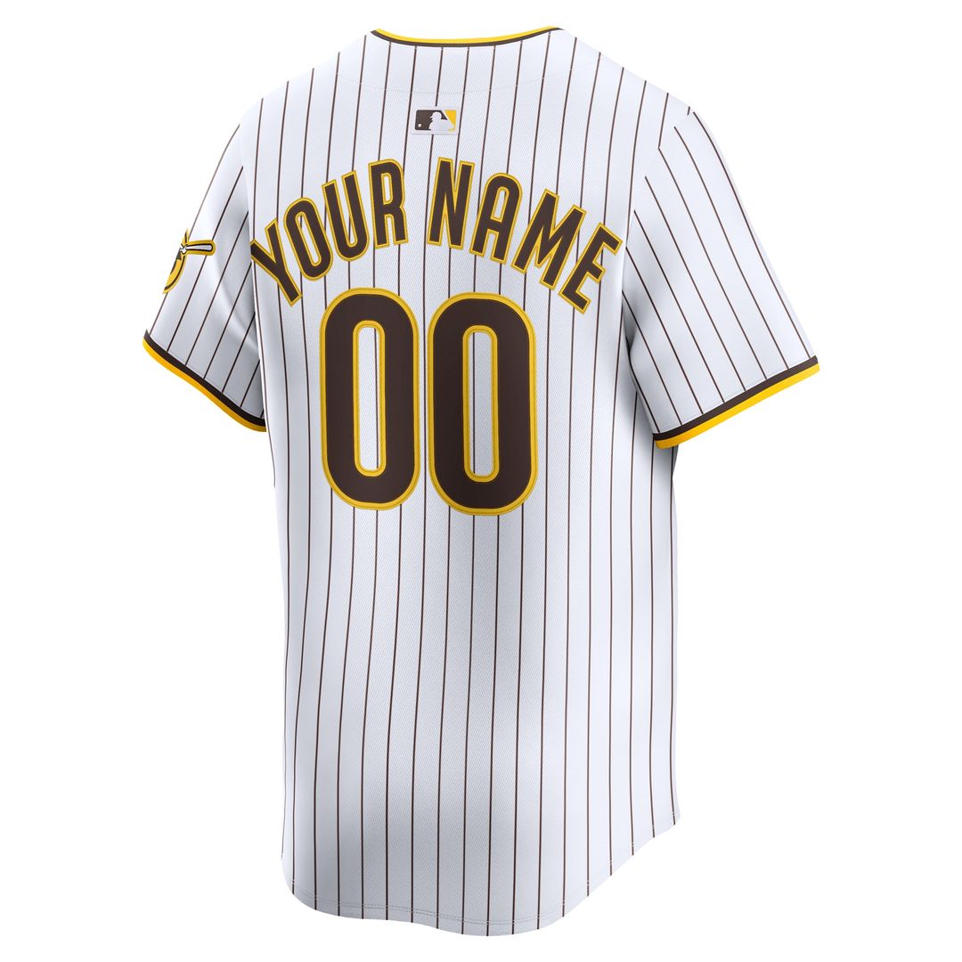 San Diego Padres Nike Home Limited Custom Jersey - White MLB Team Jersey Baseball Fan Apparel