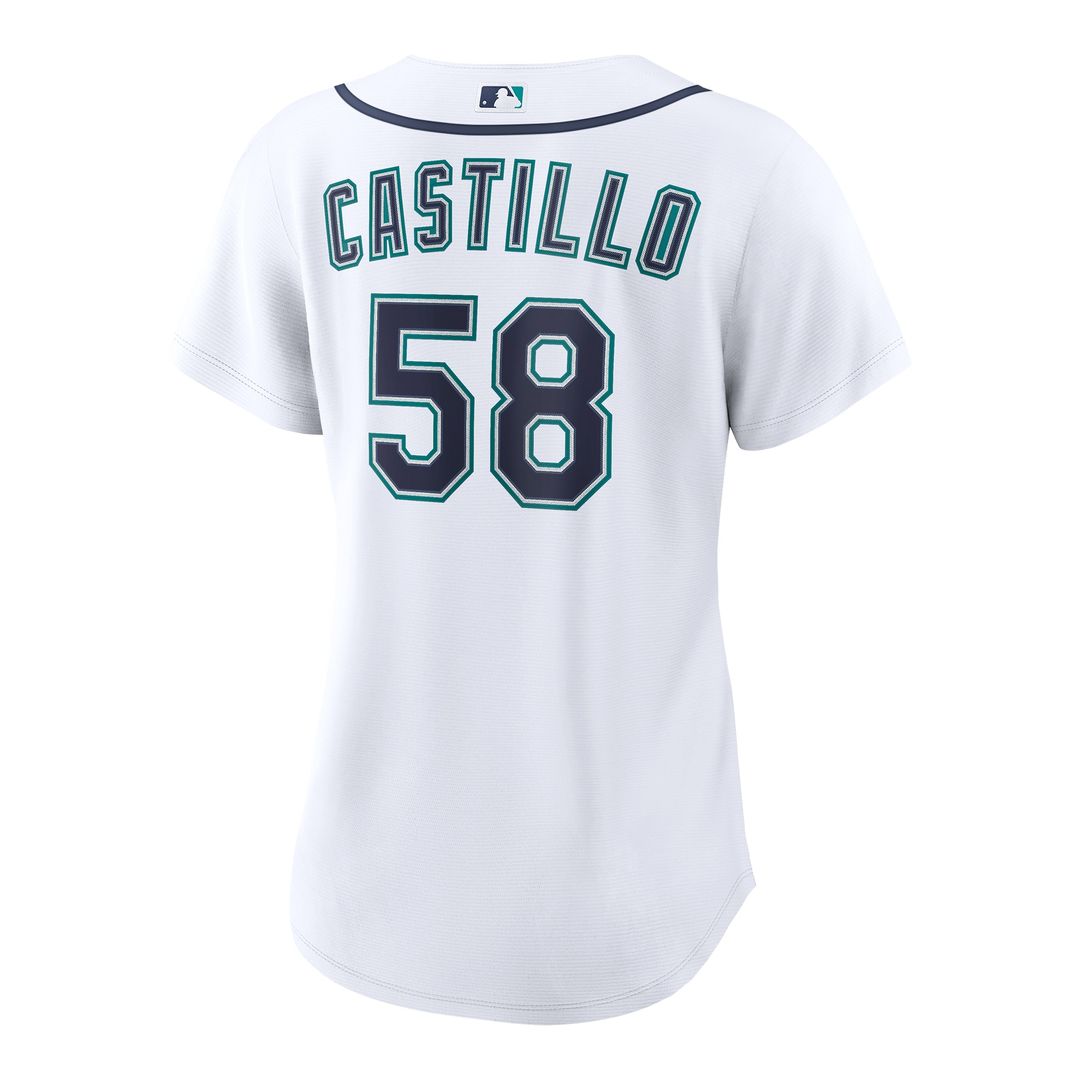 Seattle Mariners Luis Castillo Nike Women's Home Replica Jersey - White MLB Team Jersey Baseball Fan Apparel