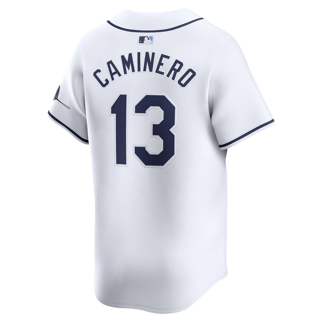 Tampa Bay Rays Junior Caminero Nike Youth Home Limited Player Jersey - White MLB Team Jersey Baseball Fan Apparel