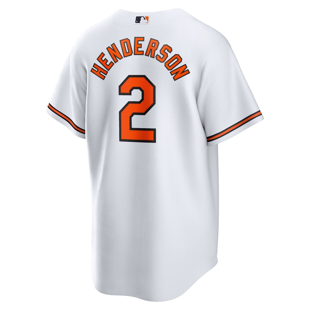 Baltimore Orioles Gunnar Henderson Nike Home Replica Player Jersey - White MLB Team Jersey Baseball Fan Apparel