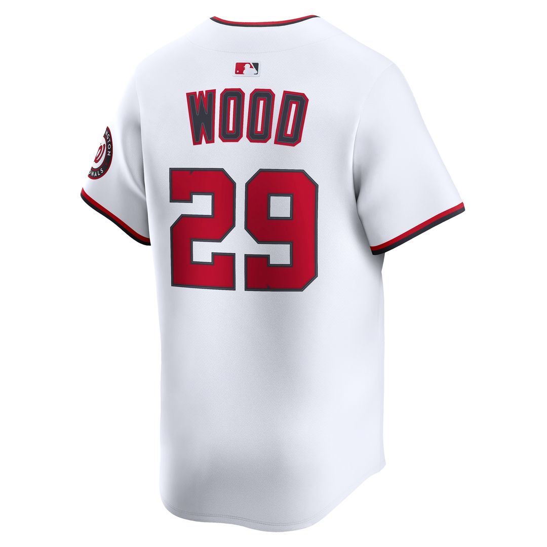 Washington Nationals James Wood Nike Home Limited Jersey - White MLB Team Jersey Baseball Fan Apparel