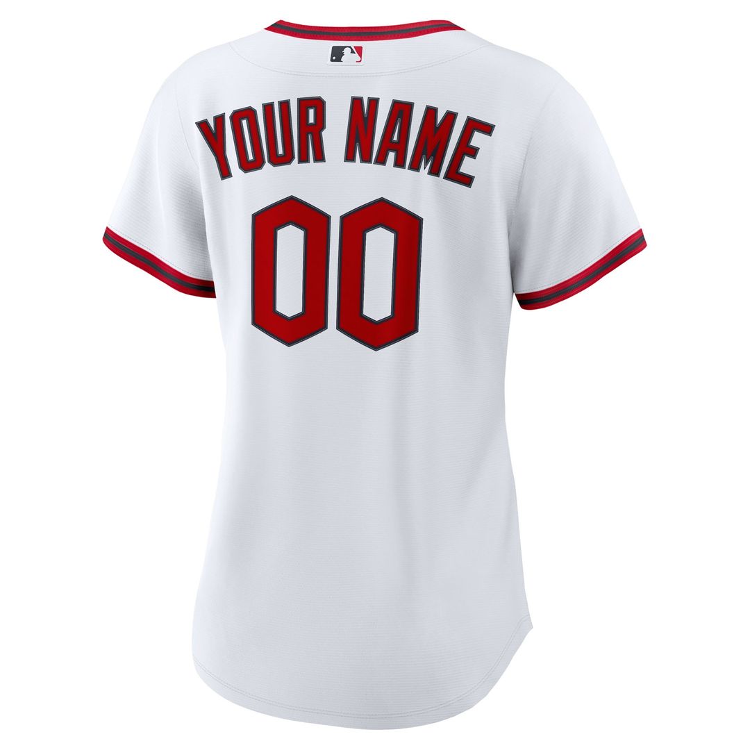 Cleveland Guardians Nike Women's Home Custom Replica 2.0 Jersey - White MLB Team Jersey Baseball Fan Apparel