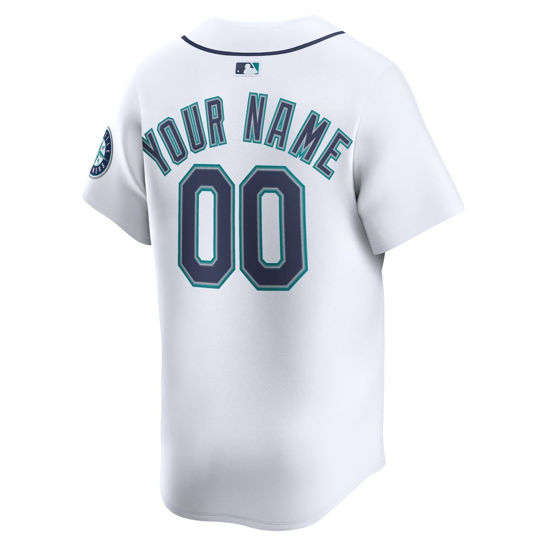 Seattle Mariners Nike Home Limited Custom Jersey - White MLB Team Jersey Baseball Fan Apparel