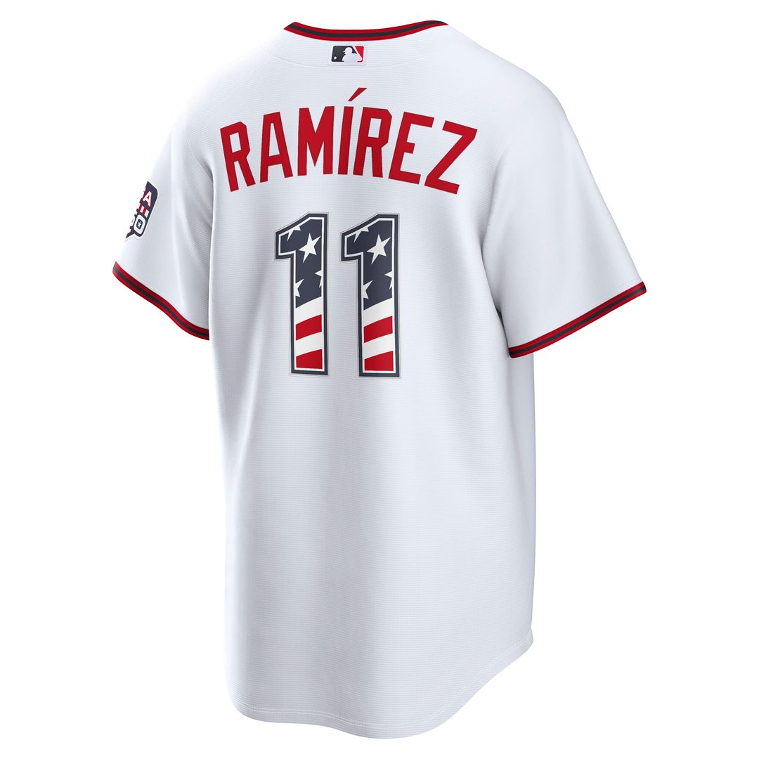 Cleveland Guardians José Ramírez Nike USA 250 Fourth of July Home Stadium Jersey - White MLB Team Jersey Baseball Fan Apparel