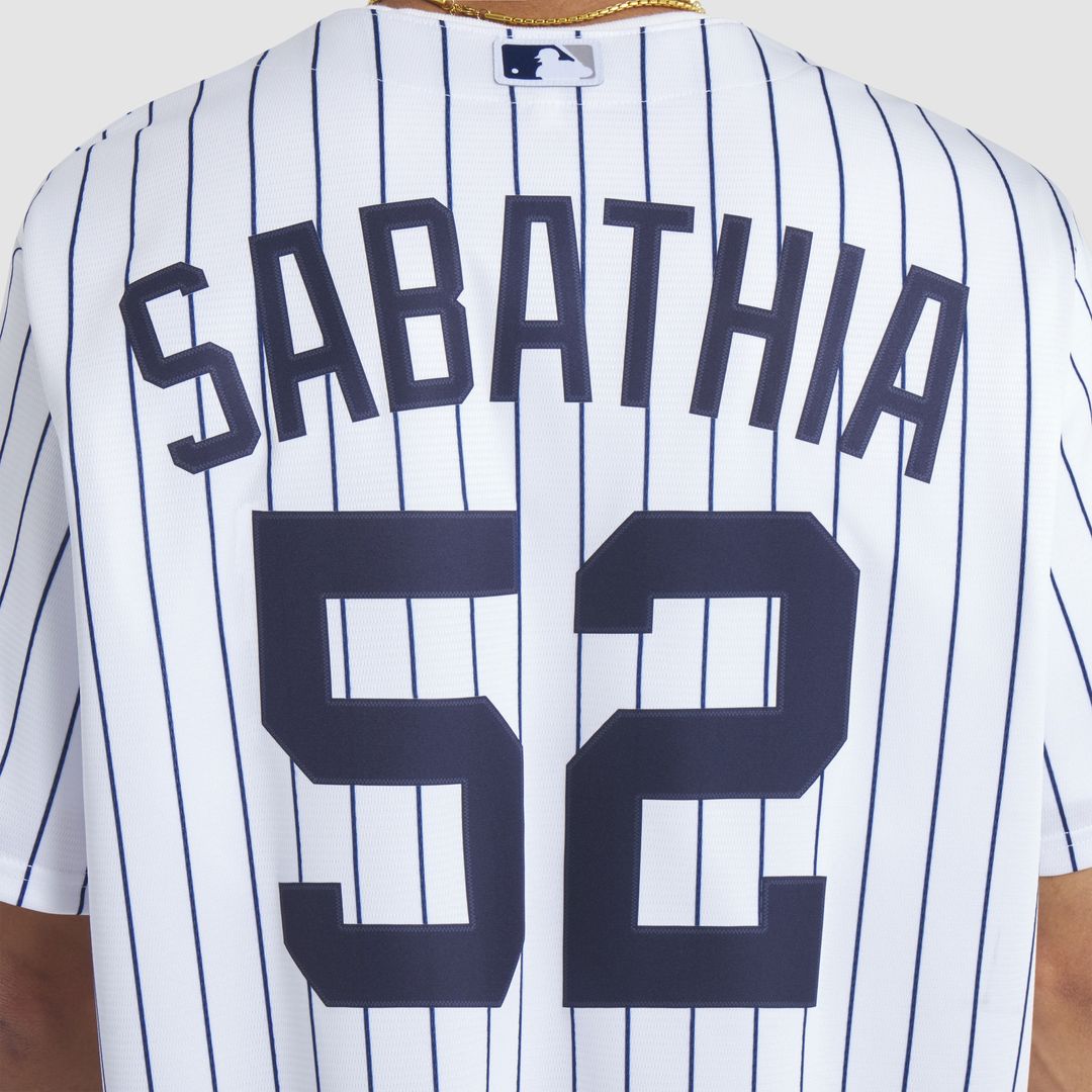 New York Yankees CC Sabathia Nike 2025 Baseball Hall of Fame Name & Number Retired Replica Jersey - White MLB Team Jersey Baseball Fan Apparel