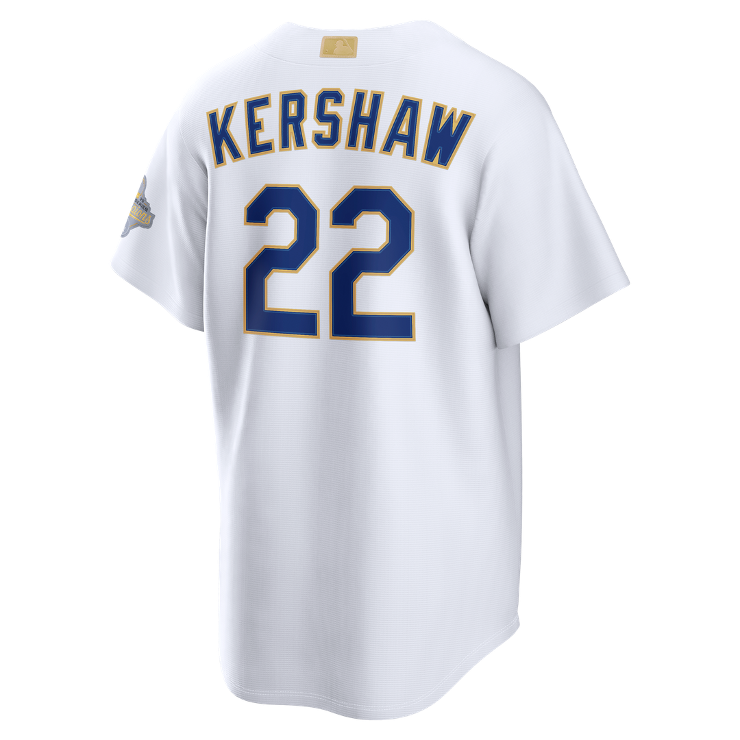 Los Angeles Dodgers Clayton Kershaw Nike 2026 Gold Collection Stadium Jersey - White MLB Team Jersey Baseball Fan Apparel