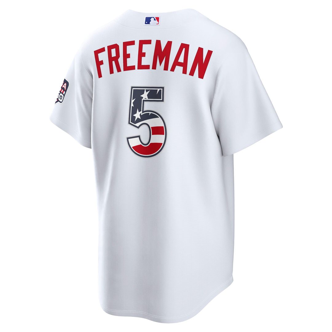 Los Angeles Dodgers Freddie Freeman Nike USA 250 Fourth of July Home Stadium Jersey - White MLB Team Jersey Baseball Fan Apparel