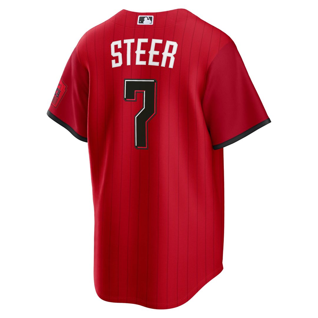Cincinnati Reds Spencer Steer Nike 2026 City Connect Stadium Jersey - Red MLB Team Jersey Baseball Fan Apparel