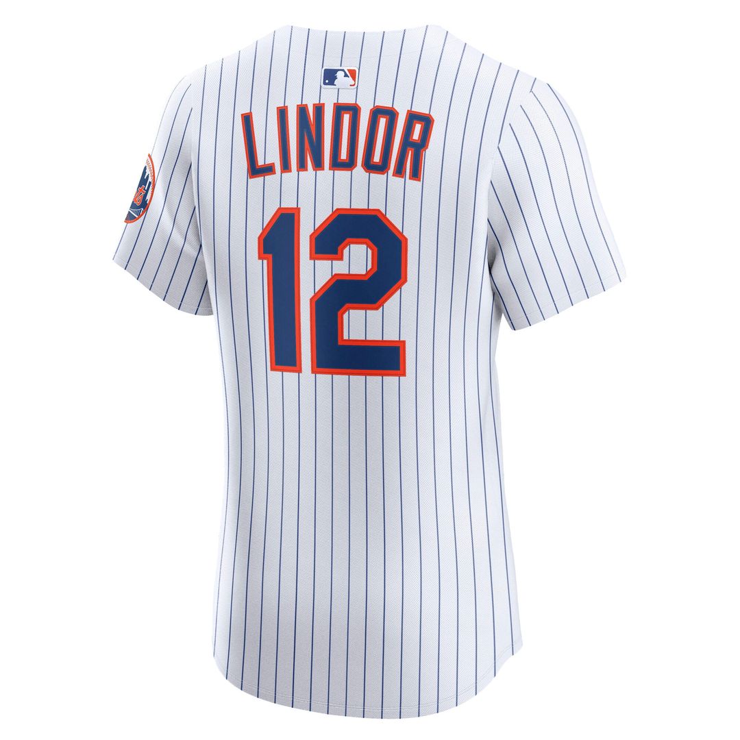 New York Mets Francisco Lindor Nike Home Elite Player Jersey - White MLB Team Jersey Baseball Fan Apparel