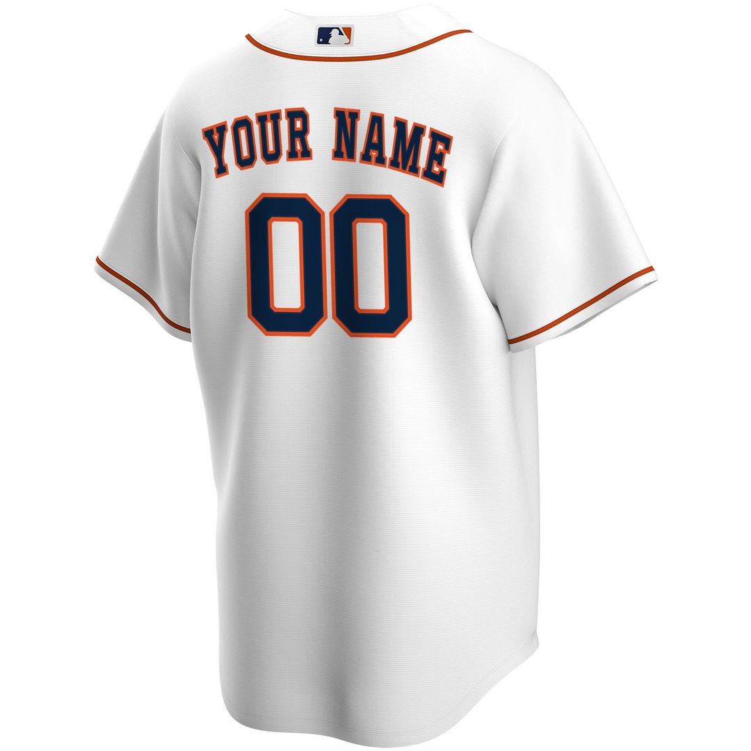 Houston Astros Nike Home Replica Custom Jersey - White MLB Team Jersey Baseball Fan Apparel