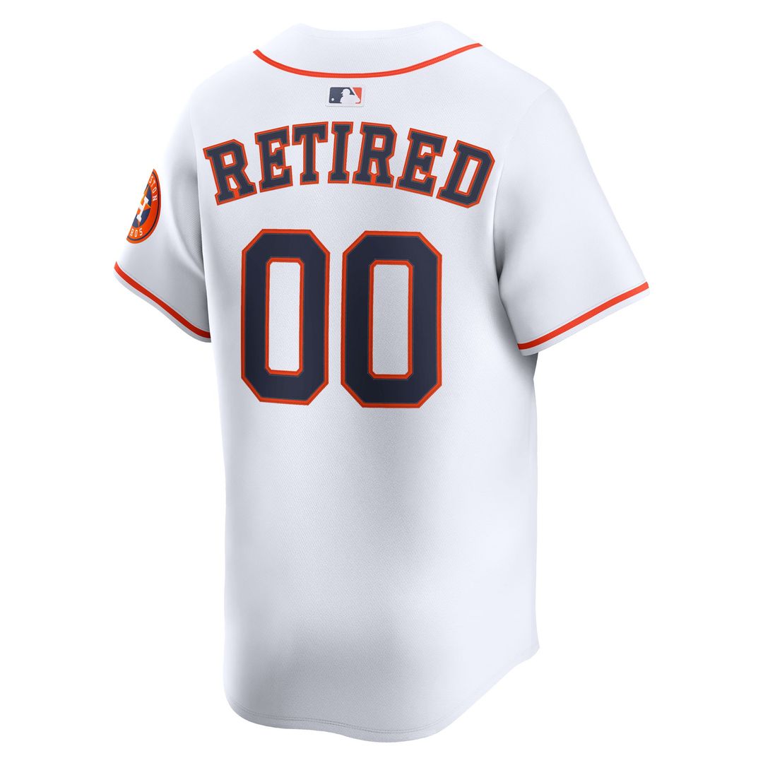 Houston Astros Nike Home Limited Pick - A - Player Retired Roster Jersey - White MLB Team Jersey Baseball Fan Apparel