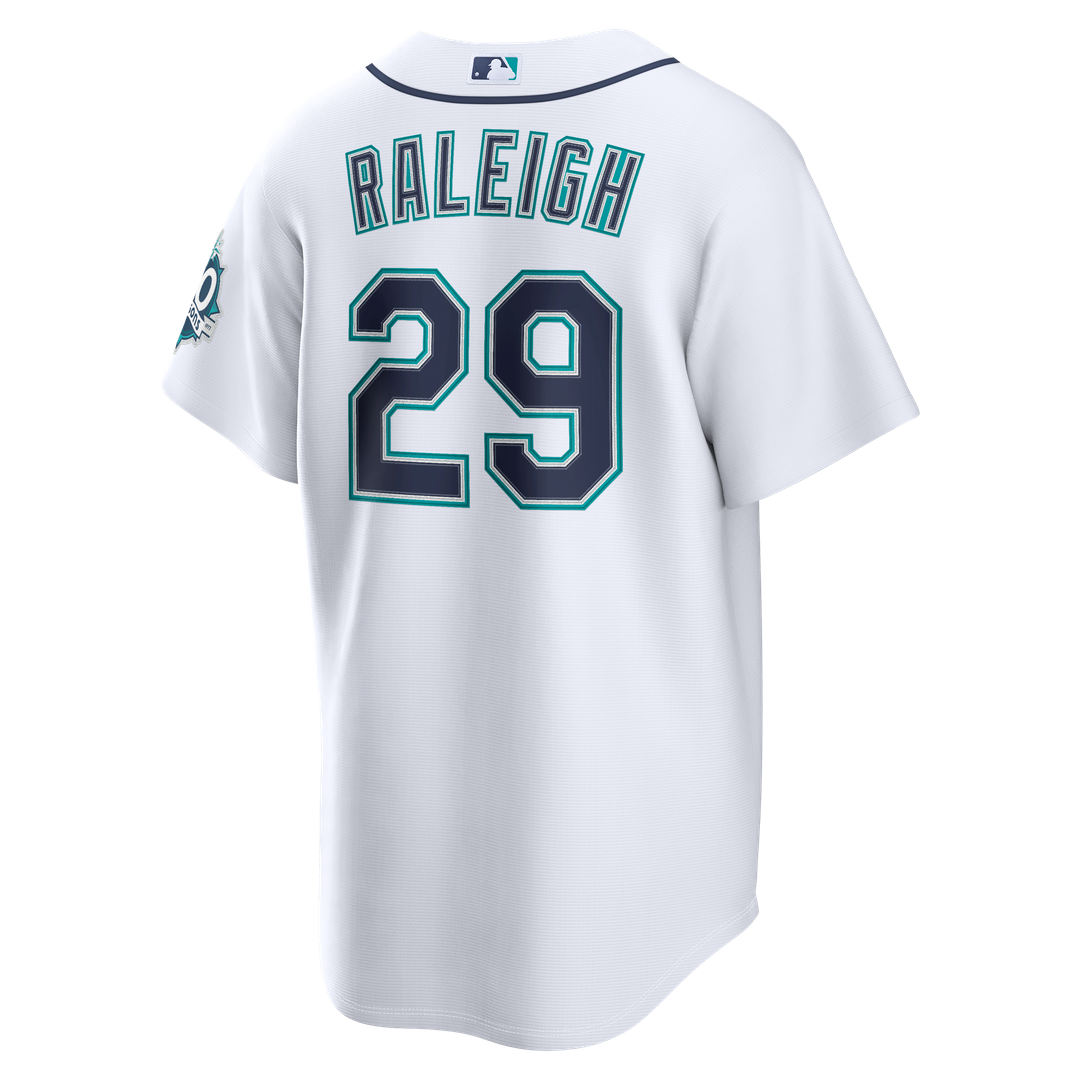 Seattle Mariners Cal Raleigh Nike Road Stadium 50th Season Patch Jersey - Navy MLB Team Jersey Baseball Fan Apparel