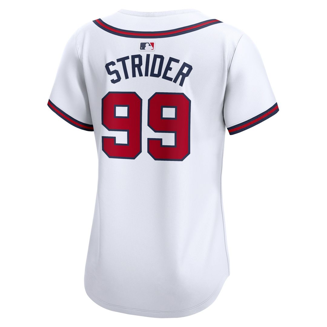Atlanta Braves Spencer Strider Nike Women's Home Limited Player Jersey - White MLB Team Jersey Baseball Fan Apparel