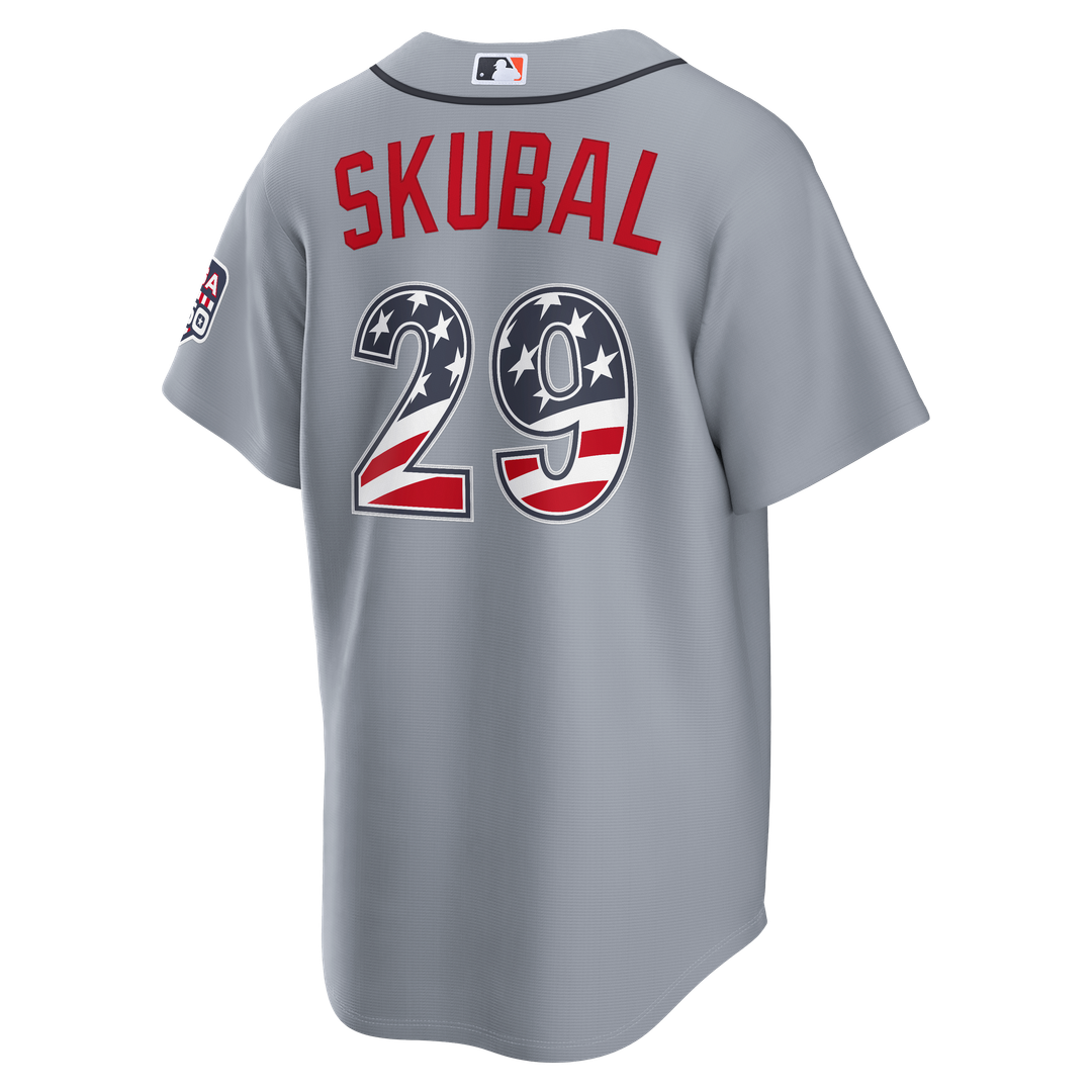 Detroit Tigers Tarik Skubal Nike USA 250 Fourth of July Road Stadium Jersey - Gray MLB Team Jersey Baseball Fan Apparel
